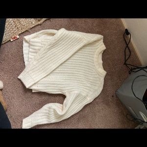 American eagle cropped white sweater